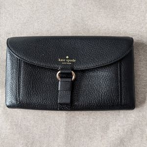 Kate Spade black leather wallet clutch Jaime...
